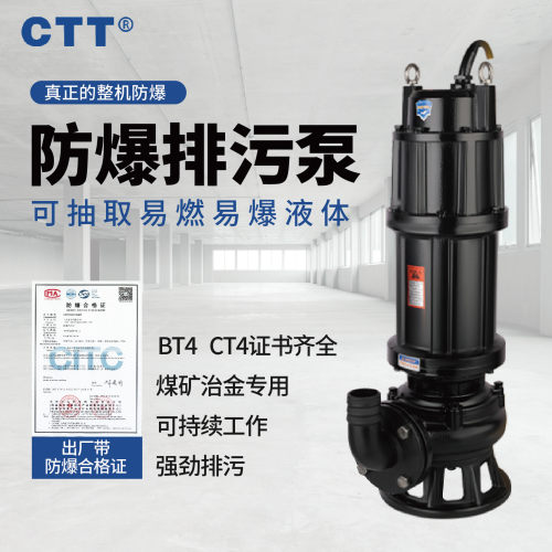 飞力泵业WQB防爆污水泵大流量BT4防爆潜水泵高扬程CT4防爆排污泵