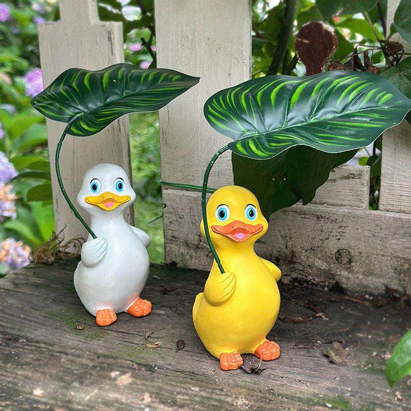 撑伞鸭子鱼缸水缸花盆办公桌装饰品阳台露台造景创意家居桌面摆件,家居饰品,户外/庭院摆件,淘宝优惠券,粉丝福利购,淘宝优惠卷