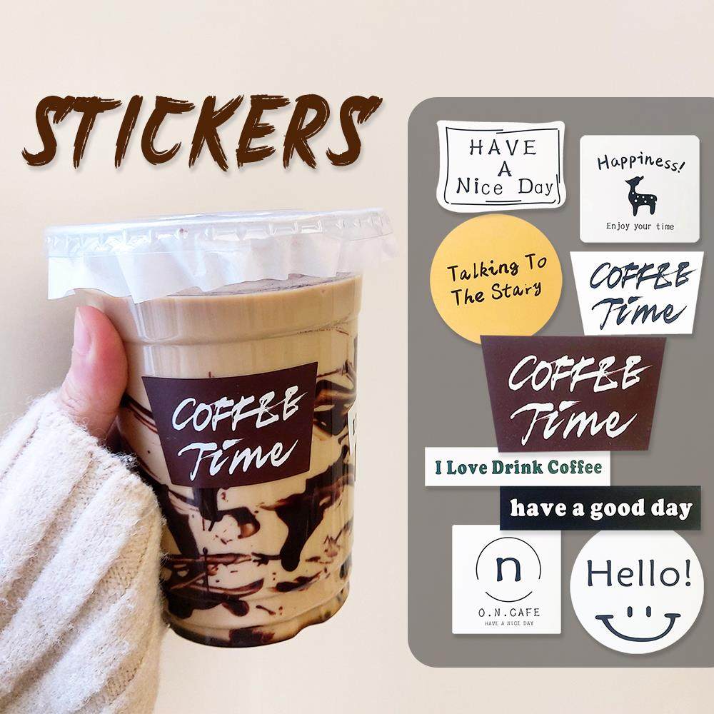 潮牌咖啡杯贴纸ins风一次性杯贴网红咖啡贴纸定制logo商用防水,文具电教/文化用品/商务用品,贴纸/立体贴纸,淘宝优惠券,粉丝福利购,淘宝优惠卷