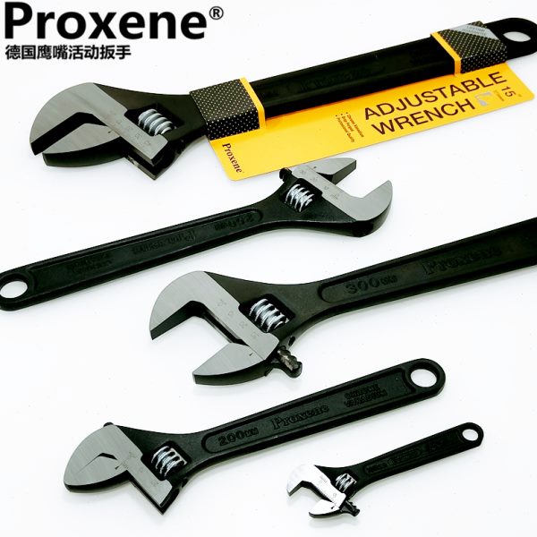 德国PROXENE鹰嘴RP-4 6 8 10 12 15 18寸黑色铬钒钢活动扳手活口