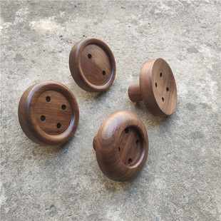 实木壁饰墙饰衣帽架创意礼物壁挂黑胡桃木螺丝挂钩 悠木良品日式