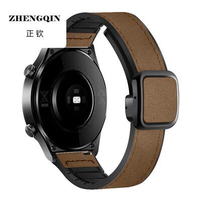 适用三星galaxywatch3/4/5/6/7 active1/2gears3/4真皮方扣表带
