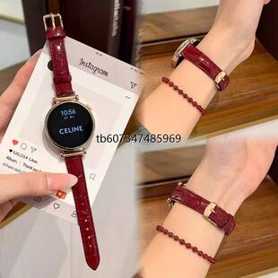 3手表腕带gt4pro 正钦竹节纹适用华为GT6真皮表带GT5女款 Watch5