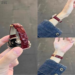 43高级感女款 亮面gt5 41mm表带新款 正钦竹节纹真皮适用华为GT6