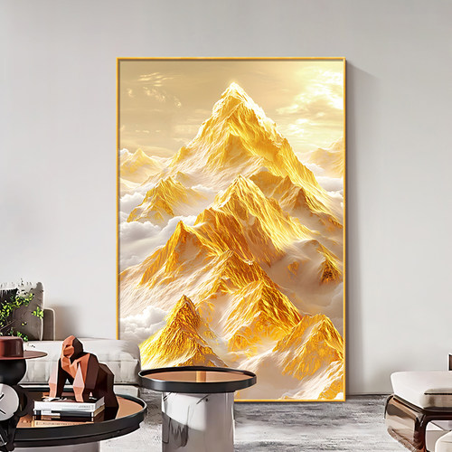 日照金山挂画客厅装饰画现代简约沙发背景画高级感背有靠山玄关画