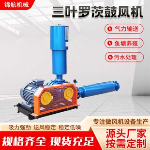三叶罗茨风机大型水产养殖曝气增氧机大功率污R水处理高压鼓风机
