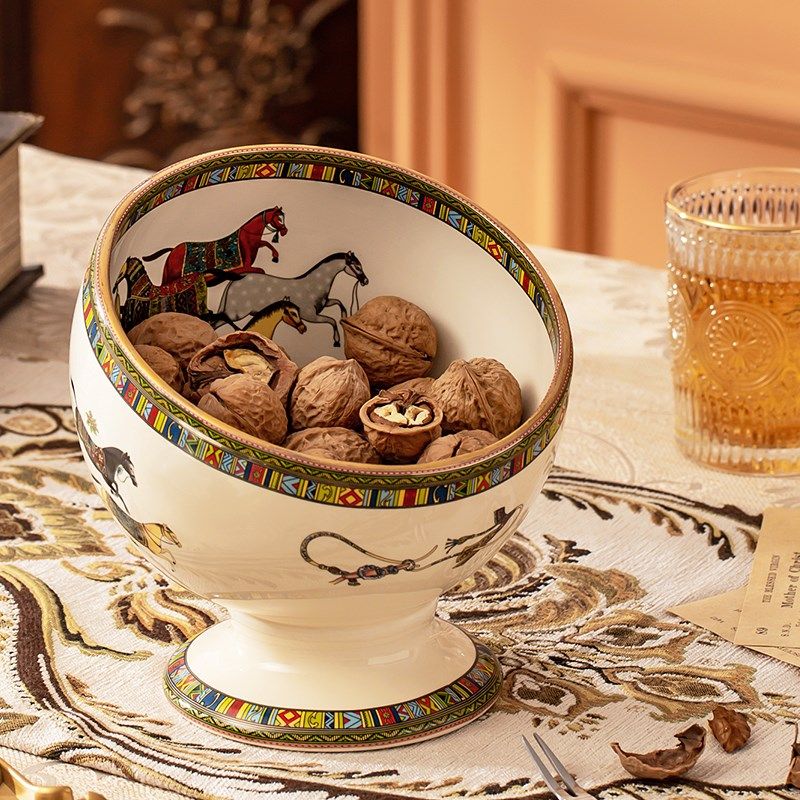 欧式奢华高档桌面垃圾桶小号陶瓷创意迷你家用客厅茶几