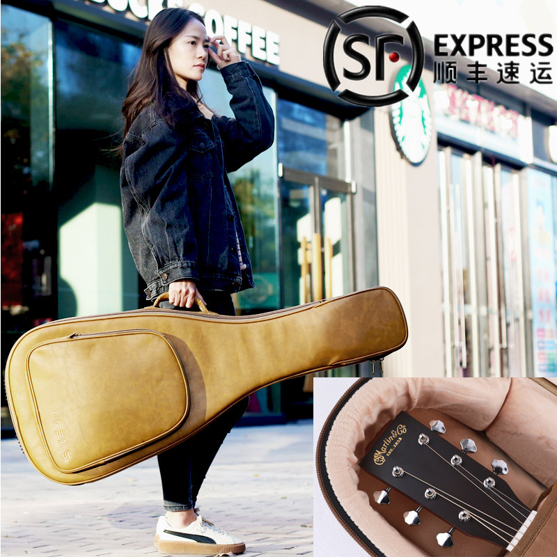 吉他包琴包民谣古典木吉他背包皮革个性文艺潮厚实硬壳轻便