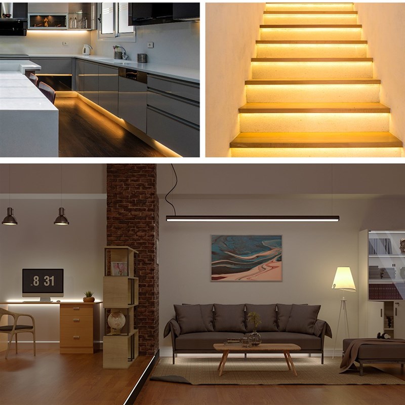 24v无压降cob灯带高亮led灯带线性正发光室内装饰背景灯氛围灯条