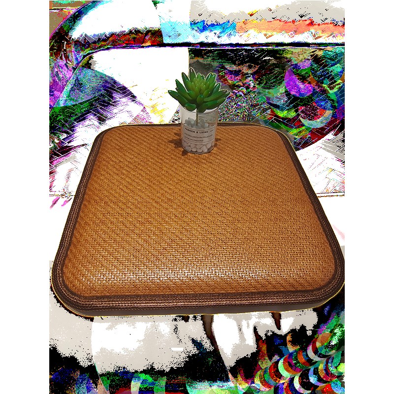 藤席坐垫夏天透气办公室椅子屁垫汽车座垫学生椅垫红木沙发垫