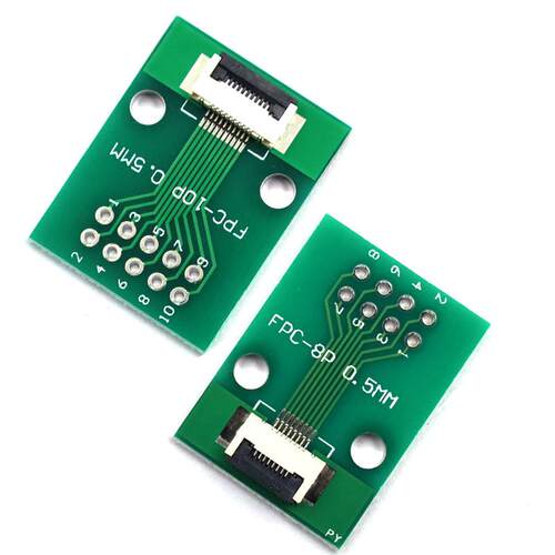 FPC/FFC转接板焊好0.5mm/1.0mm间距连接器转直插2.54软排线转接座