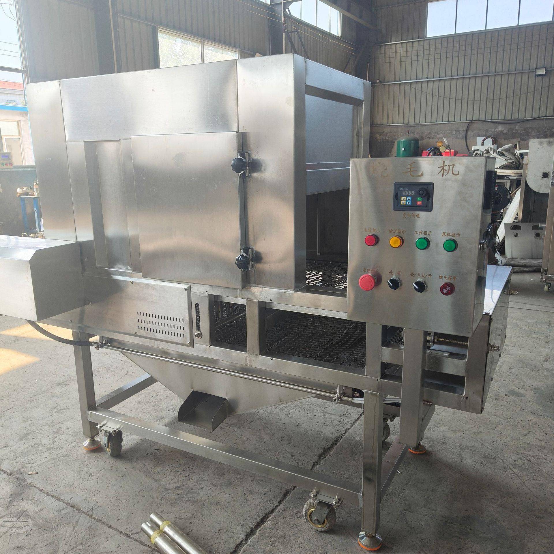 多功能全自动猪蹄烧毛机猪头燎毛设备商用连续式猪肘子脱毛设备