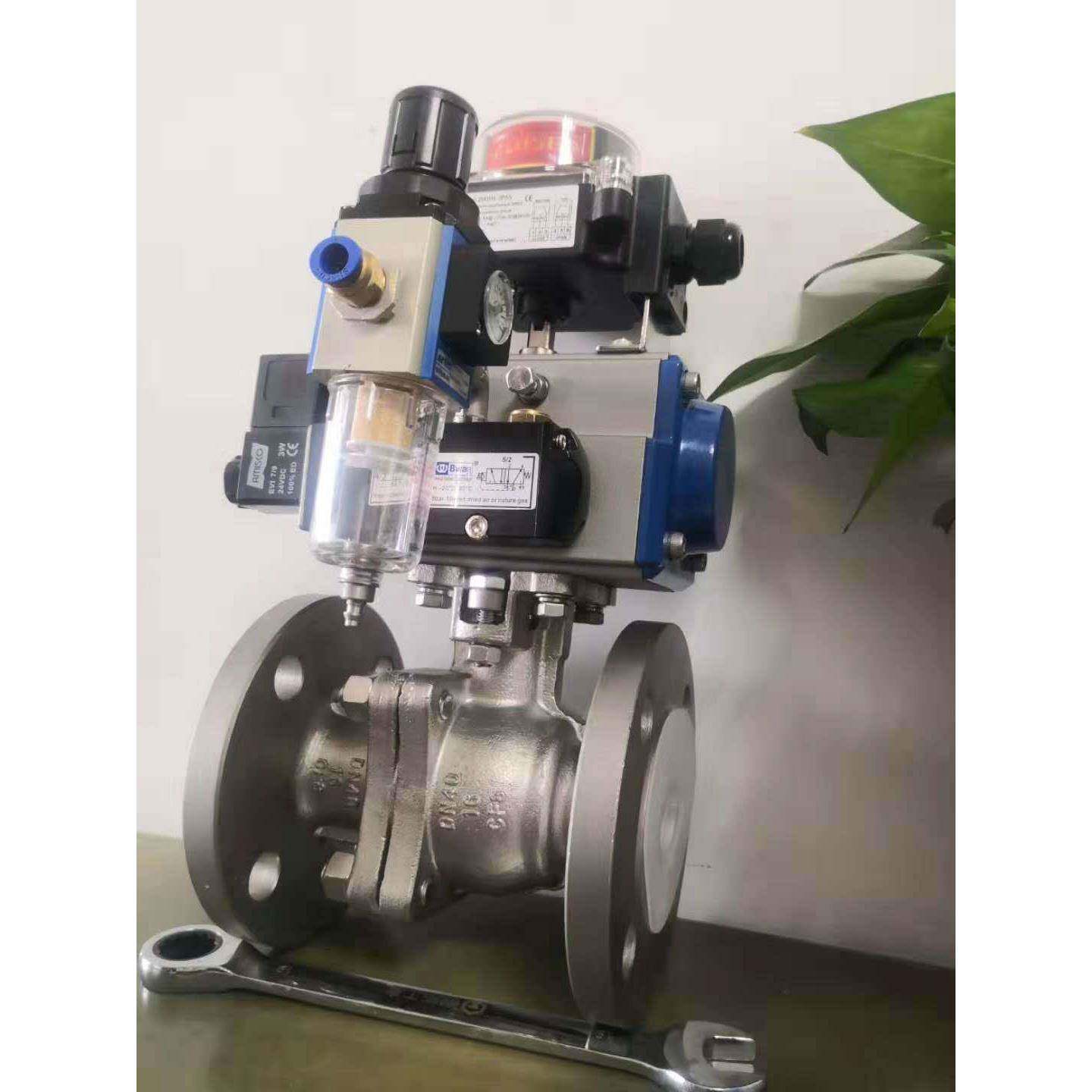 气动不锈钢法兰球阀不锈钢丝扣球阀气动不锈钢三通球阀