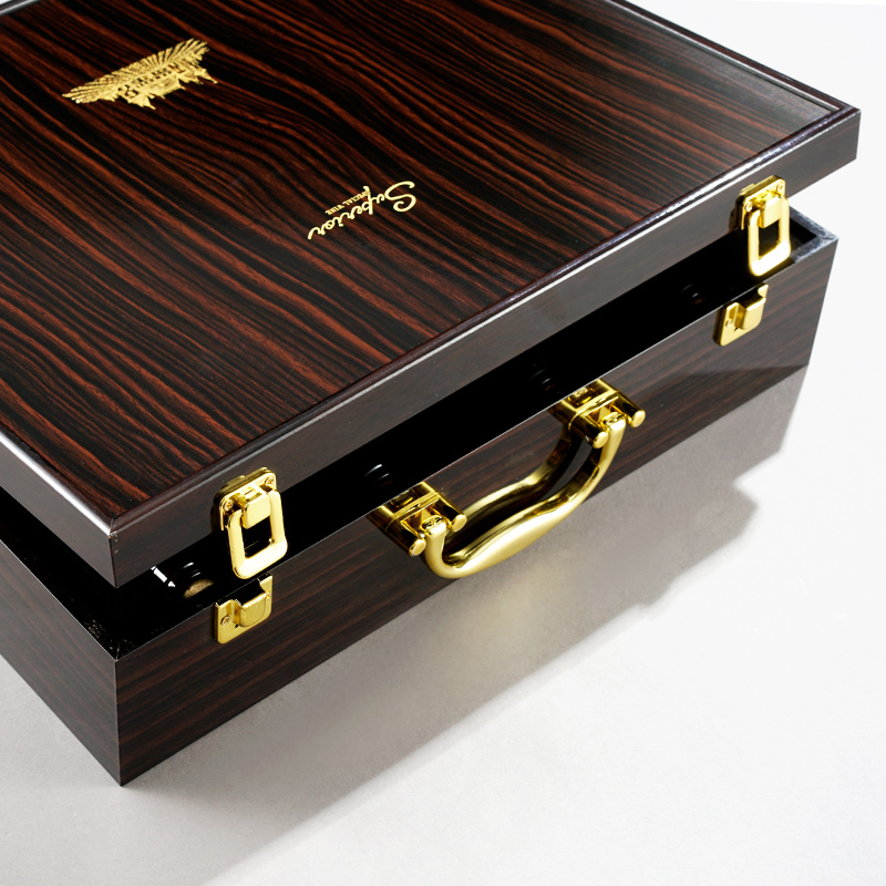 高档钢琴烤漆红酒包装礼盒单双支装红H酒木盒葡萄酒箱子空盒礼品
