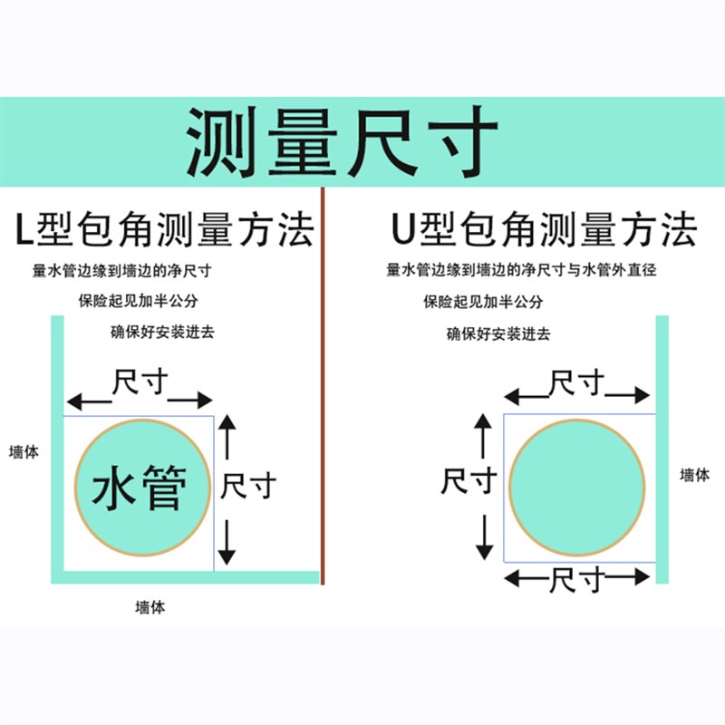 厨房燃气管道包角k煤气管挡板不锈钢遮丑条L型包边水管美化装饰板