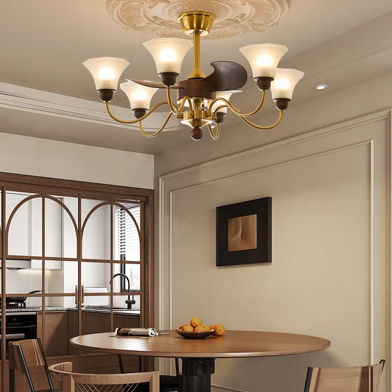 餐桌风扇灯c吊扇灯中古风客厅吊灯高级感创意个性艺术2025新款灯