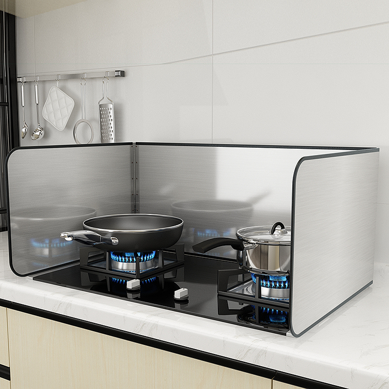 挡油板厨房灶台挡板不锈钢防溅家用加厚大K号耐高温防油隔热油烟