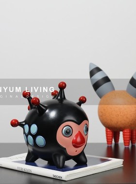 简约现代卡通动物摆n件客厅玄关样板房软装饰品儿童房树脂工艺品