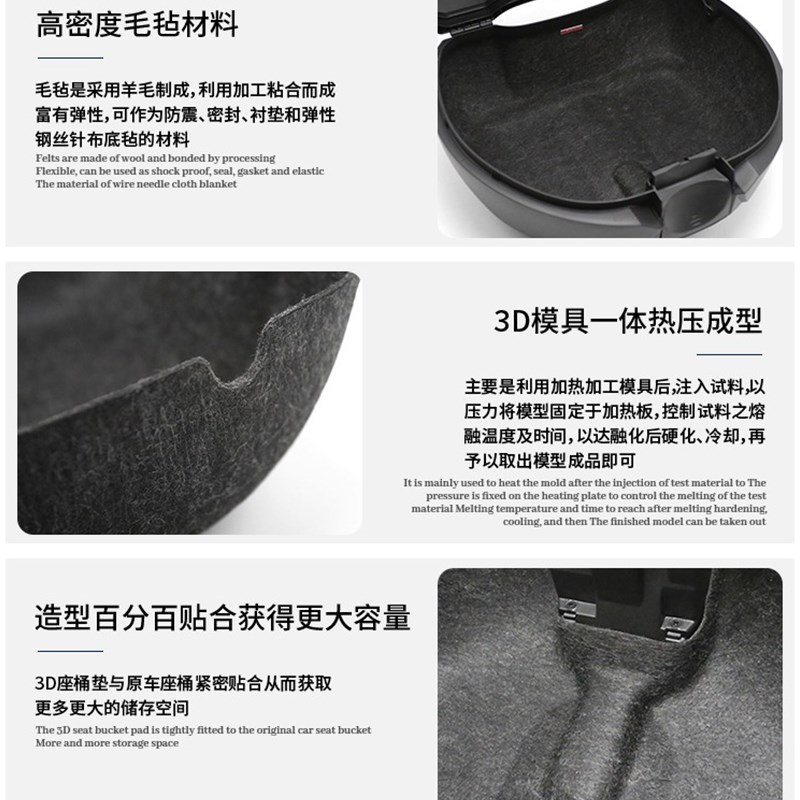 适用夏德尾箱SH33/34/3940454D8内衬垫后备箱改装3D一体毛毡垫软