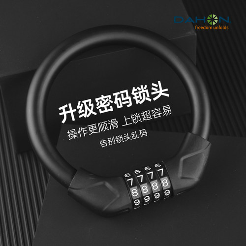 dahon大行自行车锁防盗锁环形密码锁小布公路车登山车锁配件大全