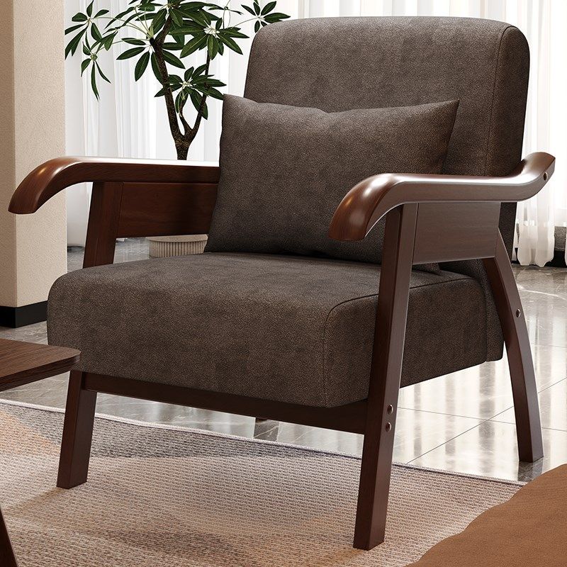 阳台椅客厅单人沙发小尺寸家用实木设计师休闲椅洽谈桌椅休闲单椅