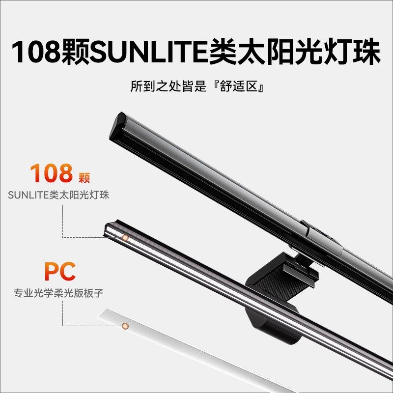 书客(suker)SKR1屏幕挂灯 护眼显示器挂灯暖光游戏桌面学习台灯