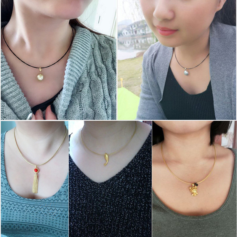 【10股】钢丝项链绳锁骨吊坠绳挂绳男女玉佩串珠钢丝编织项圈绳子