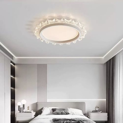 主卧室吸顶灯现代轻奢卧室房间全光谱护眼圆形海浪智能新款高端灯