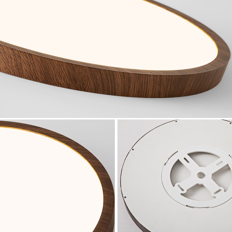 日式胡桃木卧室吸顶灯复古侘寂风超薄极简主卧房间灯书房吸顶灯