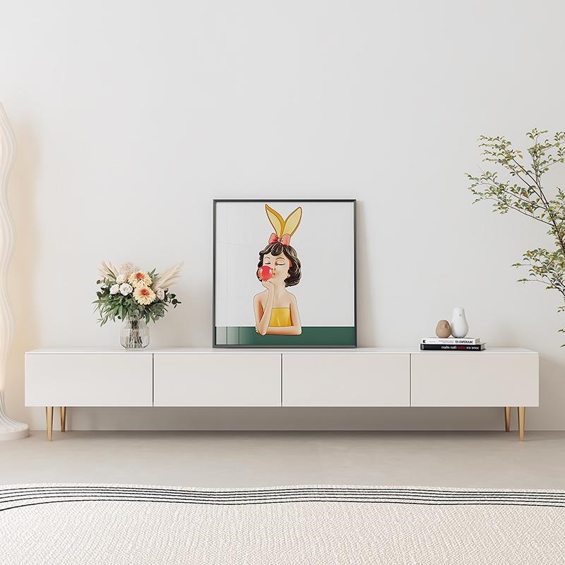 现代简约岩板电视柜茶几组合意式极简客厅小户型Z奶油风地柜