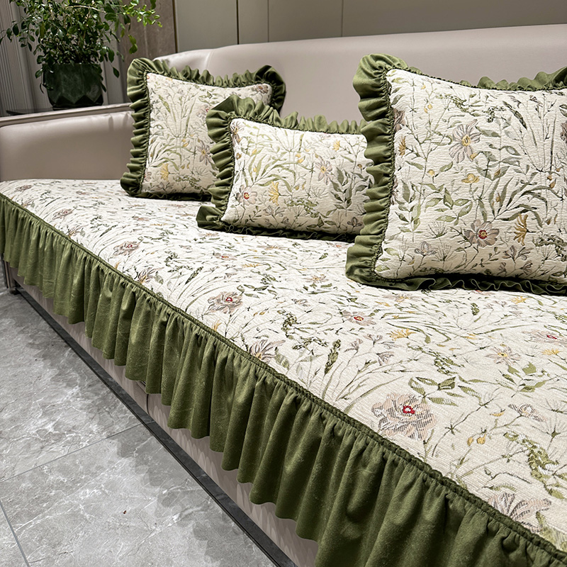 田园风沙发垫2024新款四季通用防C滑欧美法式高档奢华坐垫套罩定