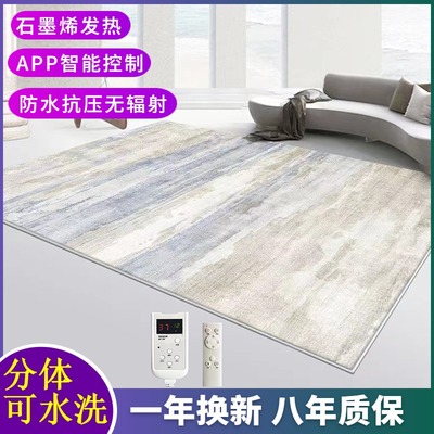 客厅家用石墨烯地暖垫分体式电热地毯可拆洗地暖毯加热地毯取暖毯