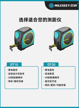 MiLESEEYDt激光卷尺测距仪大屏幕数字显示高精度二合一数字仪表尺