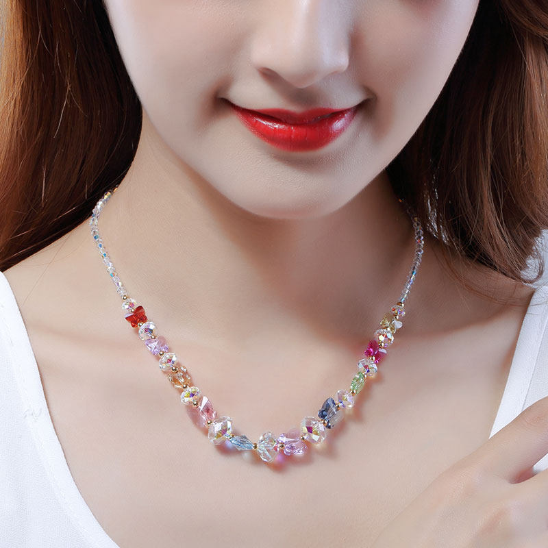 奥地利水晶项链女锁骨链串珠2021年新款转运彩色儿童颈链夏高级感,饰品/流行首饰/时尚饰品新,项链,淘宝优惠券,粉丝福利购,淘宝优惠卷