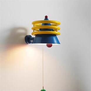 孟菲斯彩色多巴胺儿童房壁灯法式床头过道奶油风创意男女孩小吊灯