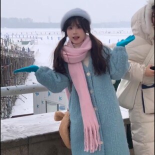 围巾女冬季氛围感加厚加大新款百搭韩系秋冬保暖披肩学生情侣围脖