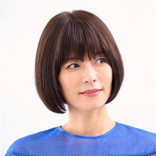 假发女短发全头套式自然妈妈真发全真人发丝高端中分波波头假发套