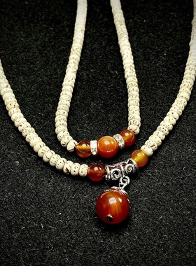 西藏拉扎诺布直发小星月菩提手链项链玛瑙设计款女士生日礼物包邮