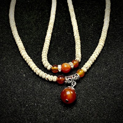 西藏拉扎诺布直发小星月菩提手链项链玛瑙设计款女士生日礼物包邮