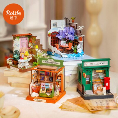 邮局书屋微缩房子若态若来方寸之间diy小屋手工拼装61儿童节礼物