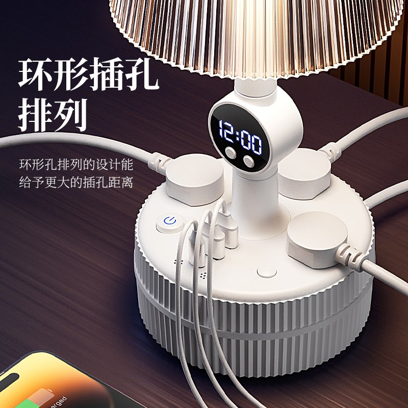 智能语音控制卧室台灯床头灯插电桌面床头柜插座小夜灯轻奢高级感