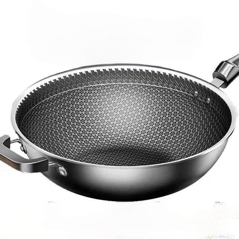【今日特价】不锈钢锅蜂窝炒锅家用炒菜锅不粘锅电磁炉燃气灶通用,厨房/烹饪用具,炒锅,淘宝优惠券,粉丝福利购,淘宝优惠卷