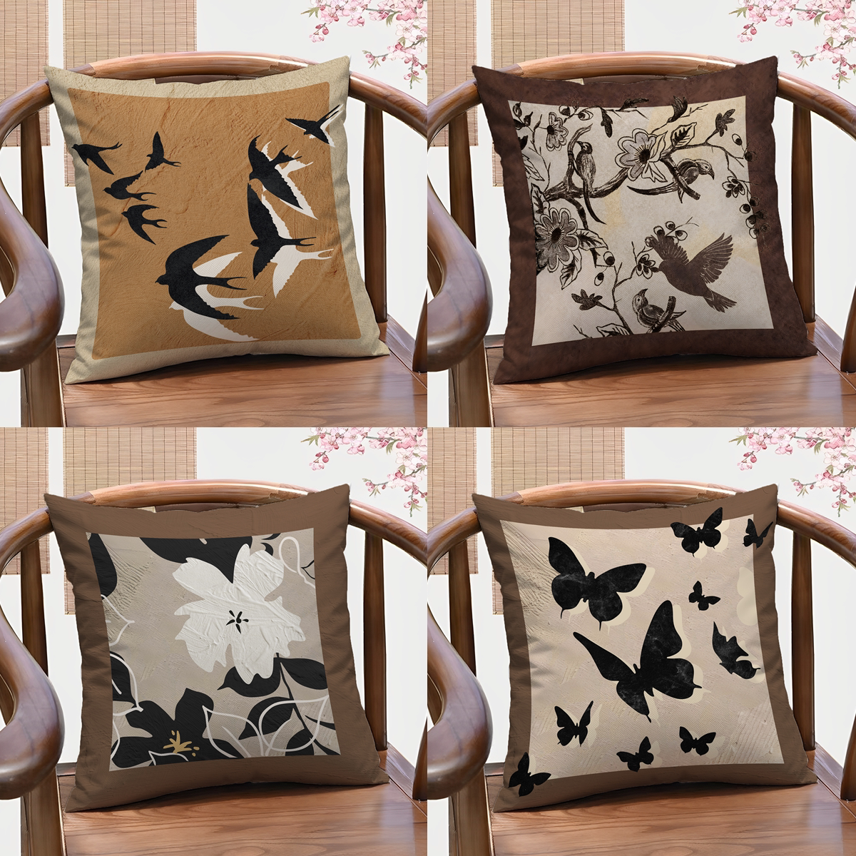 中古风系列抱枕复古美拉德轻奢卧室枕套抽象印花客厅沙发靠枕靠垫