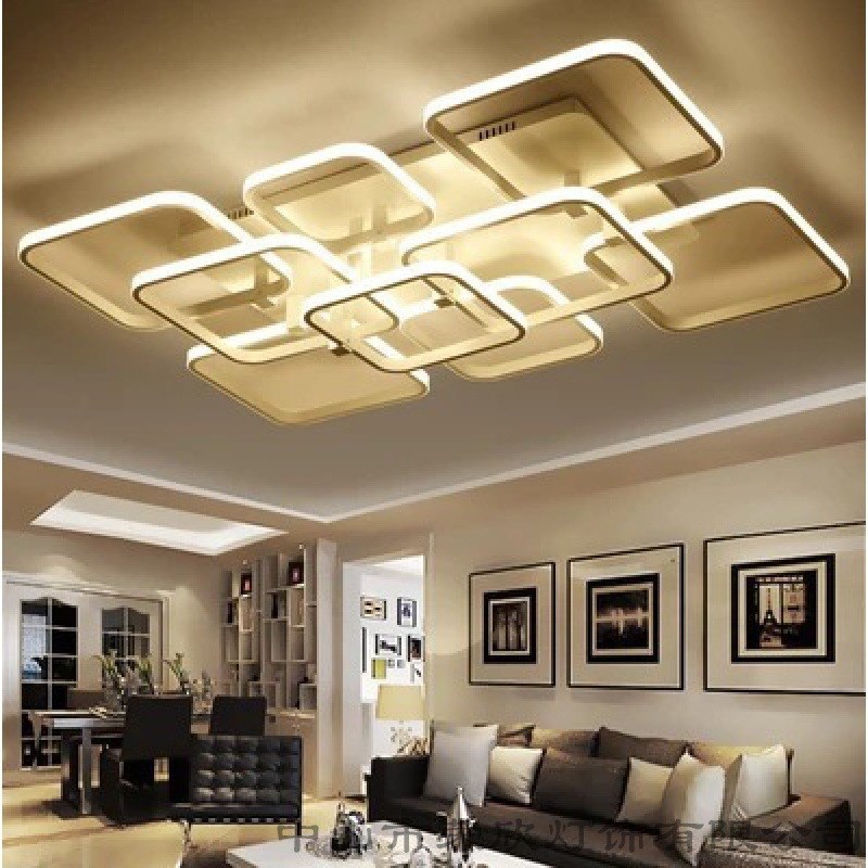 长方形大气客厅灯现代简约餐厅灯北欧卧室吸顶灯创U意个性大厅灯