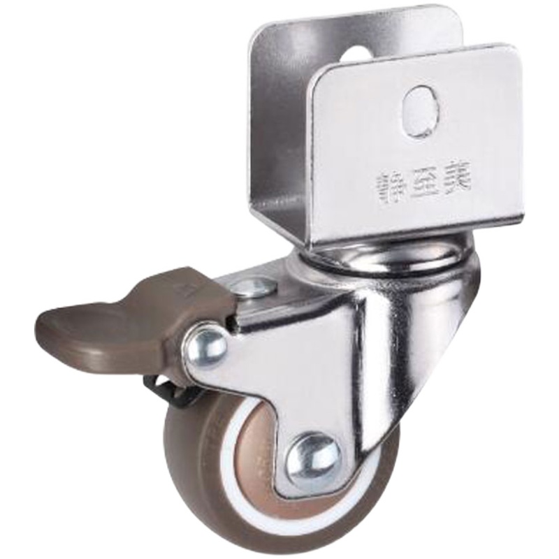 脚轮万向轮滑轮带刹车轮子婴儿床18夹板16家具20花架25软橡胶静音