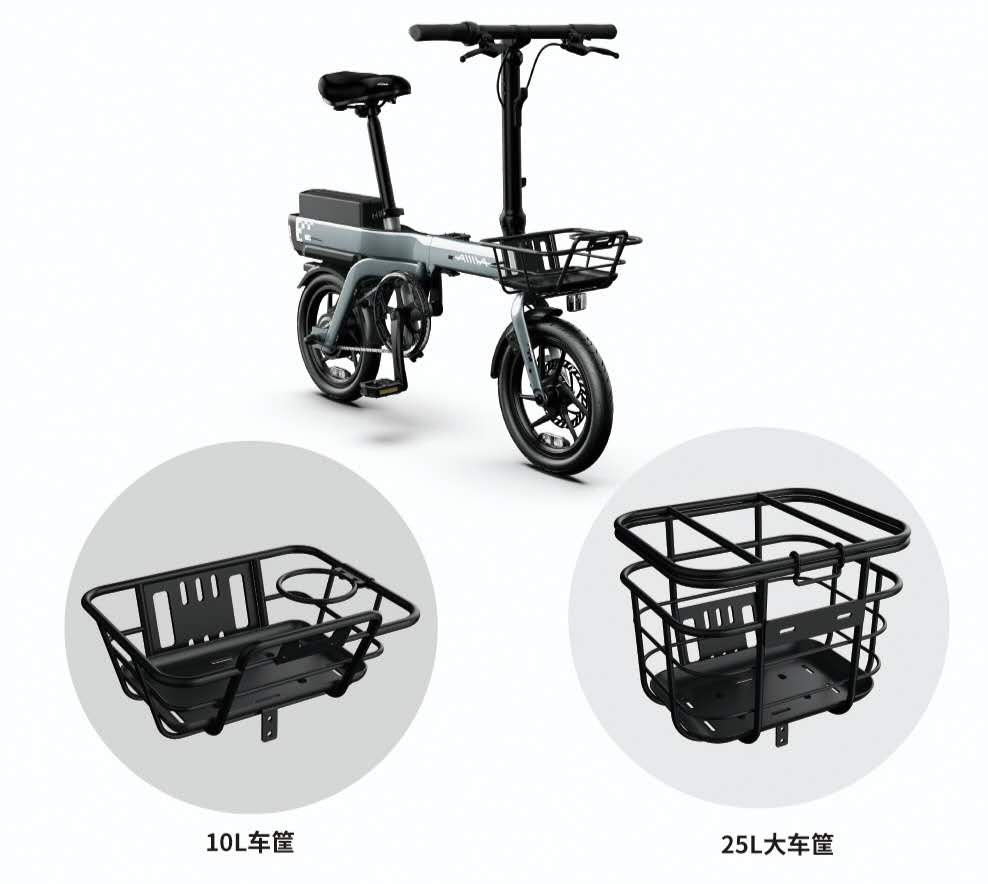 M1TM1cC电动车折叠锂电原装后车架前把车筐原车3至6岁儿童宝宝座