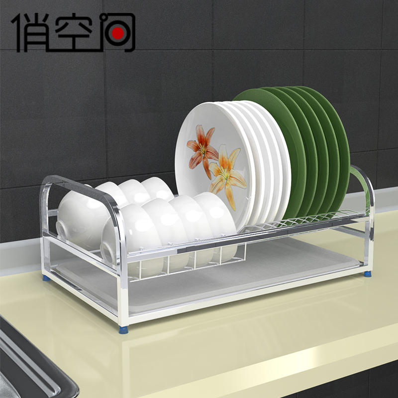 304不锈钢碗碟架 沥水架厨房用品置物架放碗筷架单层X碗盘收纳架
