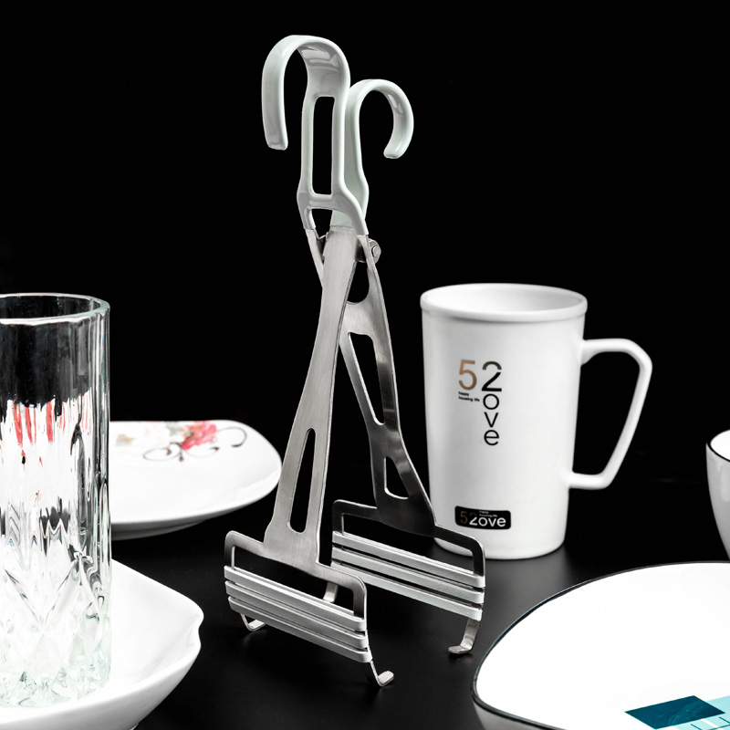 厨房工具防烫夹子 不锈钢取u碗夹盘器 蒸锅矽胶防滑神器三爪提盘