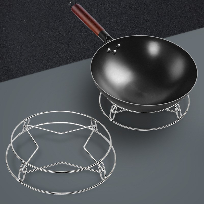 不锈钢多功能蒸架隔热置物架防烫沥水架厨房圆V形锅垫放锅架