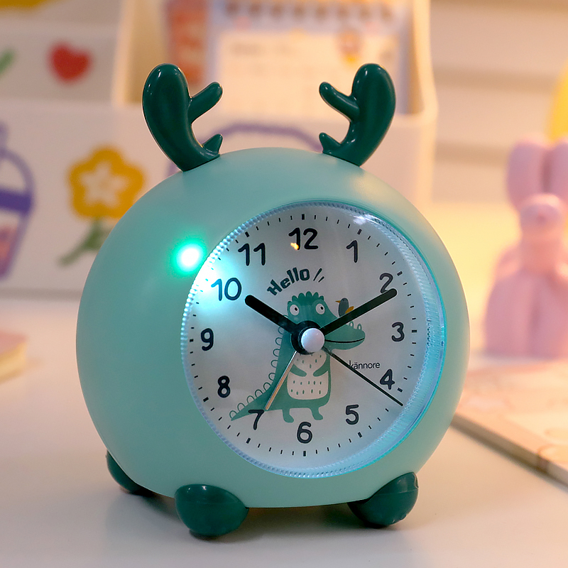 智能20a21款网红小学生用儿童卡通动漫时钟强力叫醒静音闹钟男女
